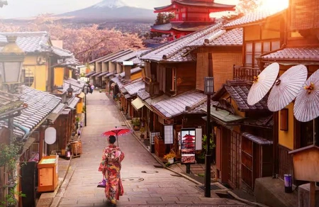 Traditional streets in Japan